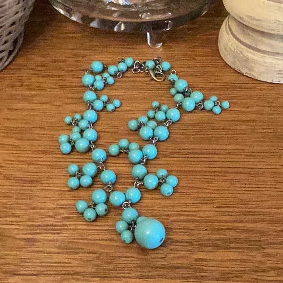 Lot of 4 Beaded Necklaces Wear or Craft. White strand, Gold, Turquoise, charms - Picture 5 of 9